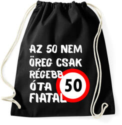 printfashion 50 éves Fehér. - Sportzsák, Tornazsák - Fekete (16110047)