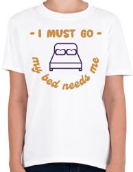 printfashion I must go - Gyerek póló - Fehér (7540845)