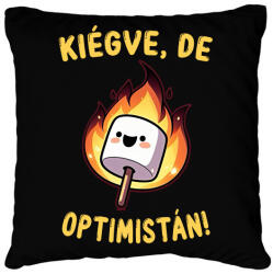 printfashion Kiégve, de optimistán - Párnahuzat, Díszpárnahuzat - Fekete (16483109)