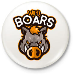 printfashion Wild Boars - Kitűző, hűtőmágnes - Fehér (5140421)