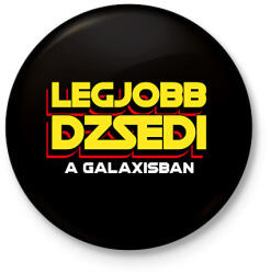 printfashion LEGJOBB JEDI A GALAXISBAN - Kitűző, hűtőmágnes - Fekete (11570041)