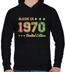 printfashion 1970 - Férfi kapucnis pulóver - Fekete (6165140)