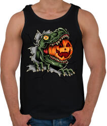 printfashion T-rex es a Halloween tökfej - Férfi atléta - Fekete (5540474)