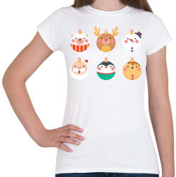 printfashion Karácsonyi gömbök - Női póló - Fehér (5636105)