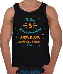 printfashion Boldog évfordulót - névvel - Férfi atléta - Fekete (13526050)