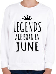 printfashion A legendák júniusban születnek - Gyerek pulóver - Fehér (247037)