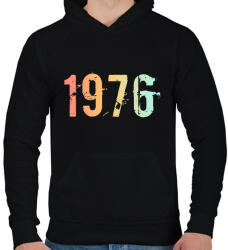 printfashion 1976 - Férfi kapucnis pulóver - Fekete (11824350)