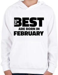 printfashion The Best are born in february - Gyerek kapucnis pulóver - Fehér (5423848)