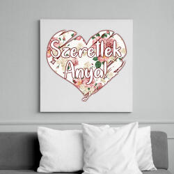 printfashion Szeretlek Anya! - Vászonkép - Fehér (6626296)