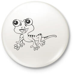 printfashion Gekkó - Kitűző, hűtőmágnes - Fehér (12031021)