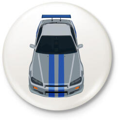 printfashion Nissan Skyline - Kitűző, hűtőmágnes - Fehér (3088351)