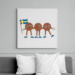 printfashion Svéd húsgolyók - Vászonkép - Fehér (6634514)