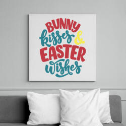 printfashion Bunny kisses & Easter wishes - Vászonkép - Fehér (6640834)