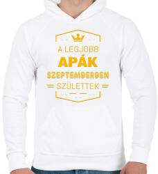 printfashion A legjobb apák szeptember - Férfi kapucnis pulóver - Fehér (2802163)