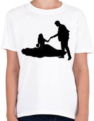 printfashion Lánykérés sziluett - Gyerek póló - Fehér (12694268)