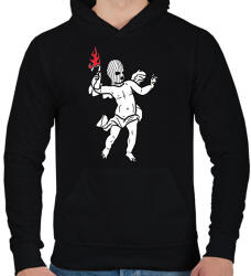 printfashion Fire in the hole! - Férfi kapucnis pulóver - Fekete (2653710)