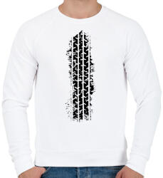 printfashion Tire Tread skid - Férfi pulóver - Fehér (1734405)