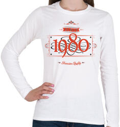 printfashion since-1980-red-black - Női hosszú ujjú póló - Fehér (530203)