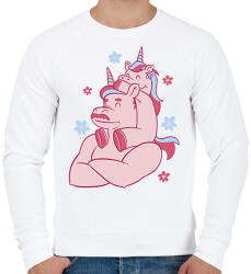printfashion Unikornis apa - Férfi pulóver - Fehér (14706016)