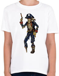 printfashion Csontváz Kalóz - Gyerek póló - Fehér (1786639)