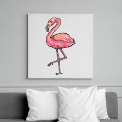 printfashion Flamingó vízfesték - Vászonkép - Fehér (6626563)