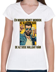 printfashion No Alcohol - Női V-nyakú póló - Fehér (15676637)