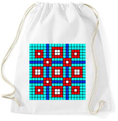 printfashion Kockás minta 01 - Sportzsák, Tornazsák - Fehér (10861213)