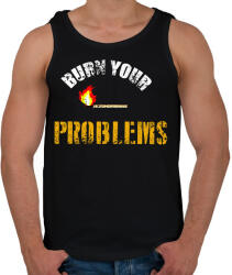 printfashion BURN YOUR PROBLEMS - Férfi atléta - Fekete (1914866)