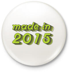 printfashion made-in-2015-green-grey - Kitűző, hűtőmágnes - Fehér (3076272)