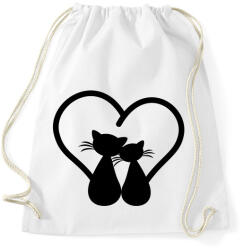 printfashion Szerelmes cicák - Sportzsák, Tornazsák - Fehér (1038194)