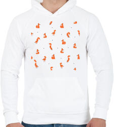 printfashion Winter foxes pattern man - Férfi kapucnis pulóver - Fehér (242178)