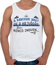printfashion A hajvágás nincs ingyen - Férfi atléta - Fehér (9118052)