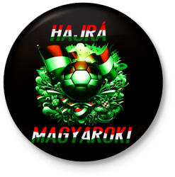 printfashion Hajrá Magyarok! - Kitűző, hűtőmágnes - Fekete (16174584)