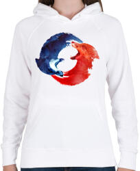 printfashion Ying Yang - Női kapucnis pulóver - Fehér (243096)