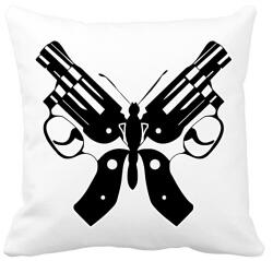 printfashion Butterfly gun - Párnahuzat, Díszpárnahuzat - Fehér (15941734)