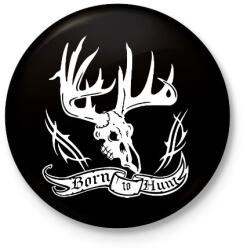 printfashion Vadásznak született - Kitűző, hűtőmágnes - Fekete (3099113)