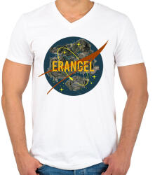 printfashion PUBG NASA: ERANGEL - Férfi V-nyakú póló - Fehér (2039332)