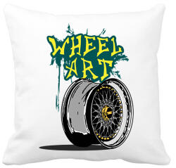printfashion Wheel art - Párnahuzat, Díszpárnahuzat - Fehér (2093898)