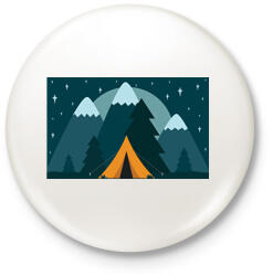 printfashion Kempingezés - Kitűző, hűtőmágnes - Fehér (10592533)