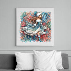 printfashion Lány téli hangulatban - Vászonkép - Fehér (15445926)