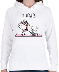 printfashion Unikornis jóga - Női kapucnis pulóver - Fehér (1259749)