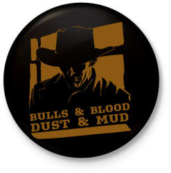 printfashion Bulls & Blood - Kitűző, hűtőmágnes - Fekete (7499320)