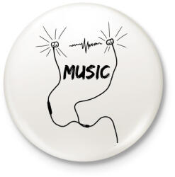 printfashion music - Kitűző, hűtőmágnes - Fehér (4139293)