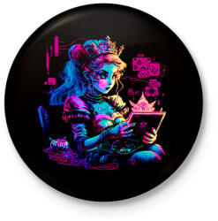 printfashion Modern hercegnő - Kitűző, hűtőmágnes - Fekete (12423018)