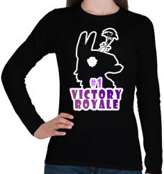 printfashion Victory Royale - Női hosszú ujjú póló - Fekete (975322)