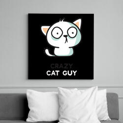 printfashion Cat guy - Vászonkép - Fekete (6653053)