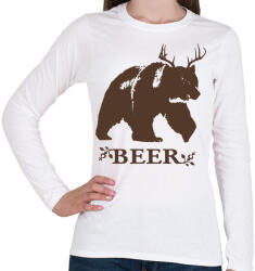 printfashion Beer Medve-szarvas - Női hosszú ujjú póló - Fehér (4122931)