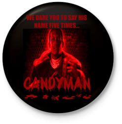 printfashion CANDYMAN-RED - Kitűző, hűtőmágnes - Fekete (3101301)