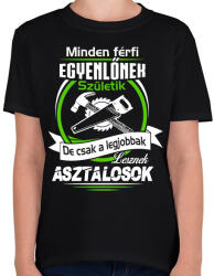 printfashion A legjobb asztalos - Gyerek póló - Fekete (915981)