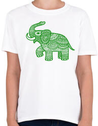 printfashion Elefánt - zöld - Gyerek póló - Fehér (12016454)